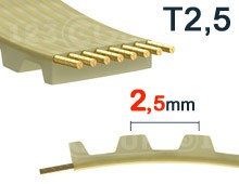 Nos modèles de Courroie dentée T2.5 pas 2.5mm