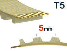 Nos modèles de Courroie dentée T5 pas 5mm
